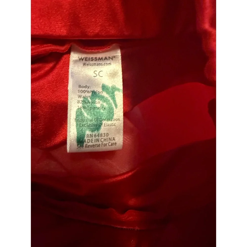 Sparkly Red Weissman‎ Dance Costume + Feather & Tulle Skirts + Bow! 💃